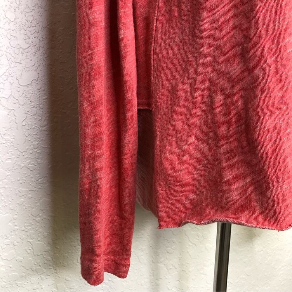 Free People Beach red pink funnel neck raw seam hem tunic size One‎ Size - Picture 6 of 16